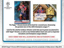 2018-19 Topps UEFA Champions League Chrome Soccer Hobby Pack