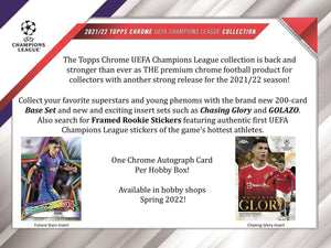 2021-22 Topps UEFA Champions League Chrome Soccer Hobby Pack