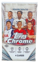 2024-25 Topps Chrome UEFA Club Competitions Soccer Hobby Pack