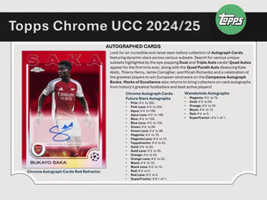 2024-25 Topps Chrome UEFA Club Competitions Soccer Hobby Pack