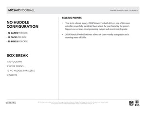 2024 Panini Mosaic Football No Huddle Hobby Pack