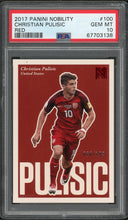 2017 Panini Nobility #100 Christian Pulisic Red /199 PSA 10 (POP 9)