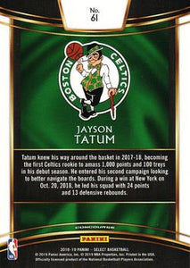 2018-19 Panini Select #61 Jayson Tatum