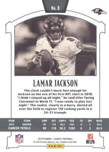 2019 Panini Legacy #8 Lamar Jackson