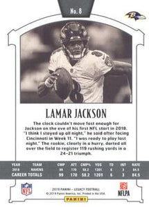 2019 Panini Legacy #8 Lamar Jackson