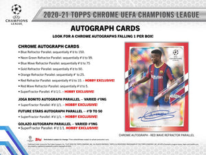 2020-21 Topps UEFA Champions League Chrome Soccer Hobby Pack