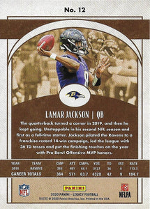 2020 Panini Legacy #12 Lamar Jackson