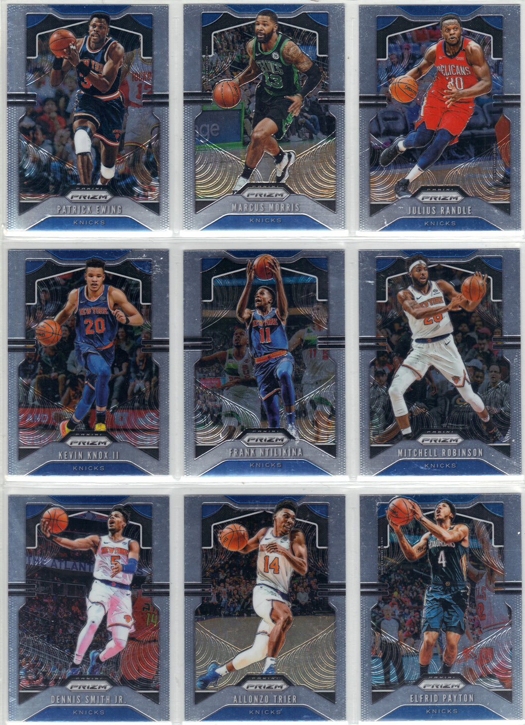 2019-20 Prizm New York Knicks NBA Basketball Cards Team Set