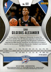 2019-20 Panini Prizm Prizms Orange Ice #122 Shai Gilgeous-Alexander