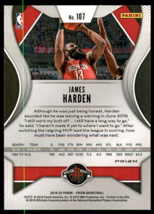 2019-20 Panini Prizm Prizms Hyper #107 James Harden