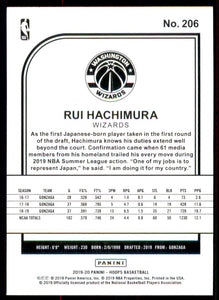 2019-20 Hoops #206 Rui Hachimura RC