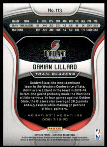 2019-20 Certified #113 Damian Lillard
