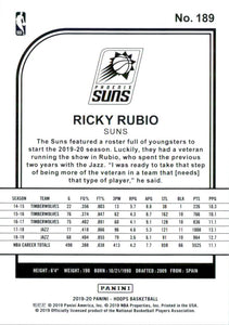 2019-20 Hoops Purple #189 Ricky Rubio