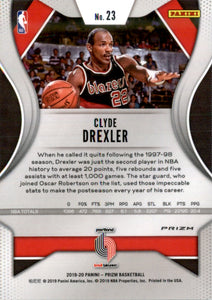 2019-20 Panini Prizm Prizms Ruby Wave #23 Clyde Drexler