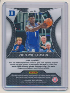 2019-20 Panini Prizm Draft Picks #64 Zion Williamson