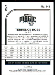 2019-20 Hoops Purple #143 Terrence Ross