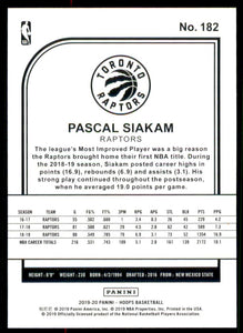 2019-20 Hoops #182 Pascal Siakam