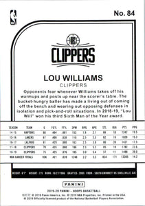 2019-20 Hoops Purple #84 Lou Williams