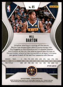 2019-20 Panini Prizm Prizms Hyper #85 Will Barton