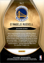 2019-20 Certified Gold Team #7 D'Angelo Russell
