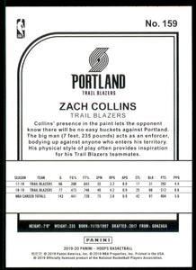 2019-20 Hoops Purple #159 Zach Collins