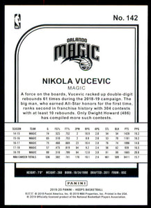 2019-20 Hoops #142 Nikola Vucevic