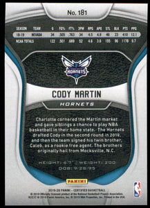 2019-20 Certified Mirror Red #181 Cody Martin