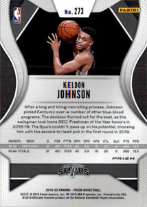 2019-20 Panini Prizm Prizms Pink Ice #273 Keldon Johnson