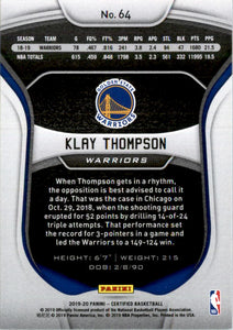 2019-20 Certified #64 Klay Thompson