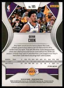 2019-20 Panini Prizm Prizms Red Ice #105 Quinn Cook