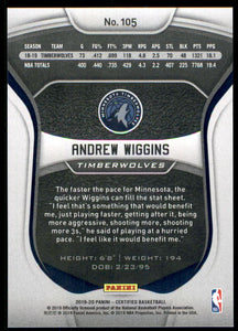 2019-20 Certified Mirror Red #105 Andrew Wiggins