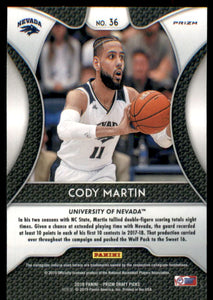 2019-20 Panini Prizm Draft Picks Prizms Blue #36 Cody Martin