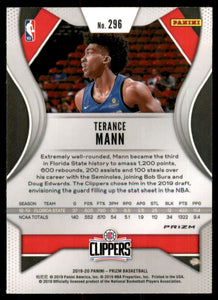 2019-20 Panini Prizm Prizms Red White and Blue #296 Terance Mann