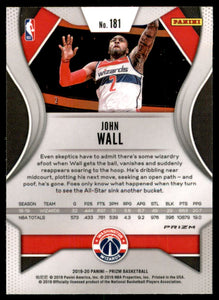 2019-20 Panini Prizm Prizms Ruby Wave #181 John Wall