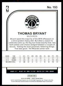 2019-20 Hoops #193 Thomas Bryant