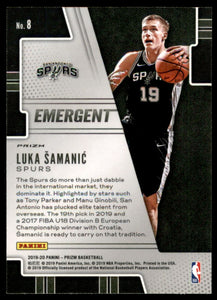 2019-20 Panini Prizm Emergent Prizms Silver #8 Luka Samanic