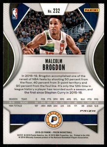 2019-20 Panini Prizm Prizms Red Ice #232 Malcolm Brogdon