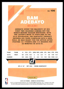 2019-20 Donruss #106 Bam Adebayo