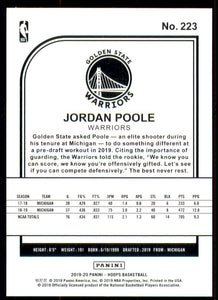 2019-20 Hoops #223 Jordan Poole RC