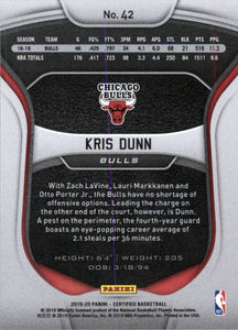 2019-20 Certified Mirror Red #42 Kris Dunn