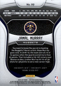 2019-20 Certified Mirror Blue #99 Jamal Murray