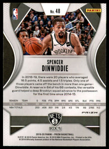 2019-20 Panini Prizm Prizms Red White and Blue #48 Spencer Dinwiddie