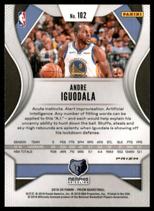 2019-20 Panini Prizm Prizms Green #102 Andre Iguodala