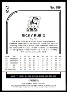 2019-20 Hoops #189 Ricky Rubio