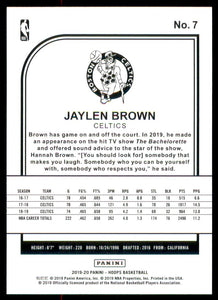 2019-20 Hoops #7 Jaylen Brown