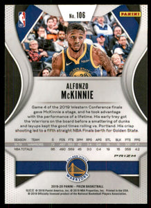 2019-20 Panini Prizm Prizms Ruby Wave #106 Alfonzo McKinnie