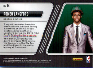 2019-20 Panini Prizm Luck of the Lottery #14 Romeo Langford
