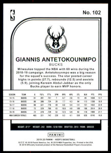 2019-20 Hoops #102 Giannis Antetokounmpo