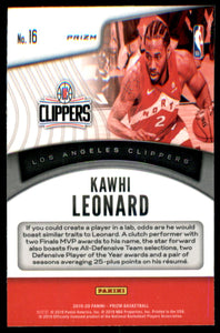 2019-20 Panini Prizm Dominance Prizms Green #16 Kawhi Leonard