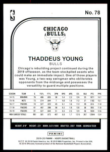 2019-20 Hoops #78 Thaddeus Young